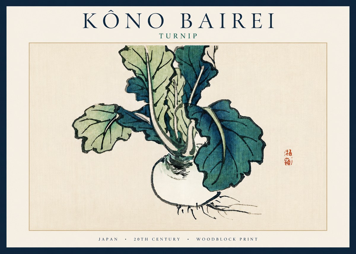 Kōno Bairei Turnip No3 - Affiche