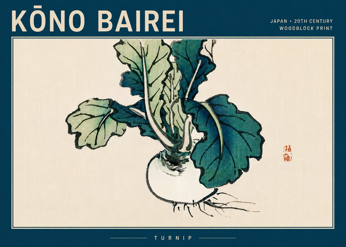 Kōno Bairei Turnip No5 - Affiche