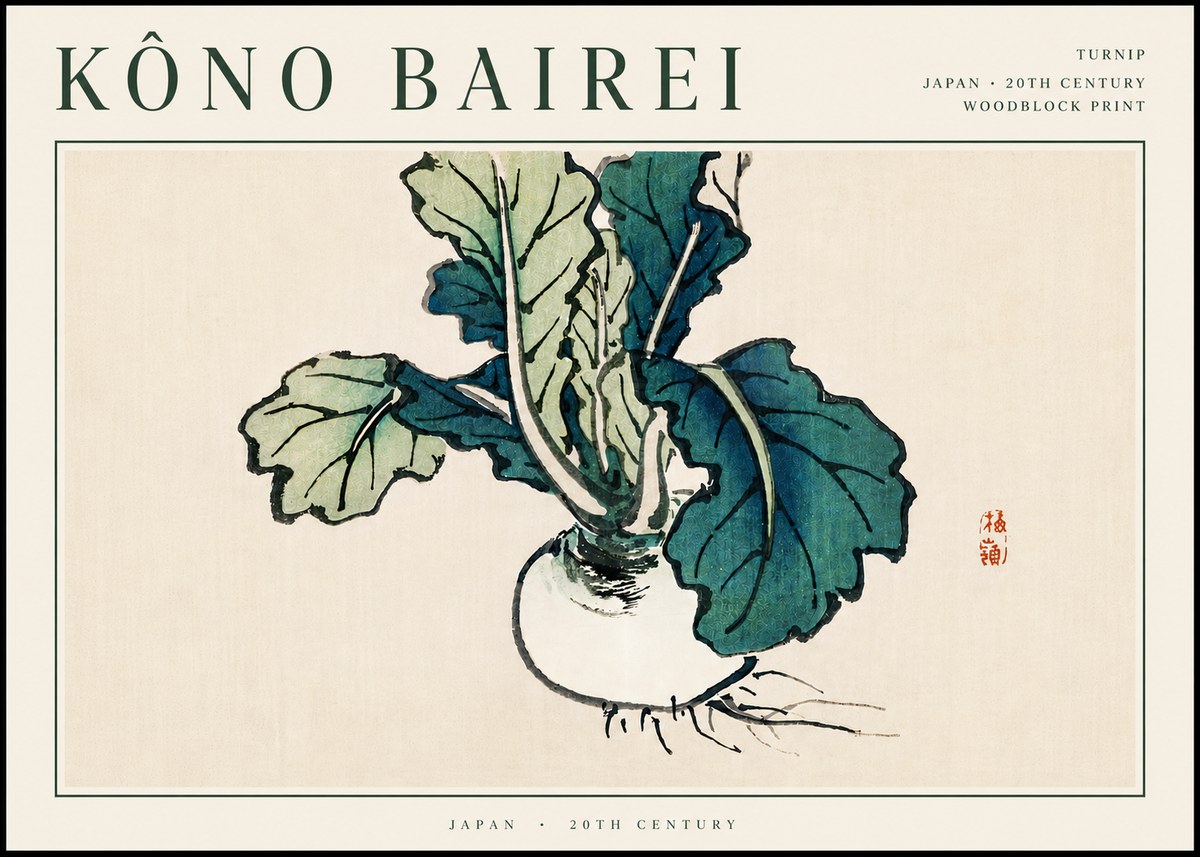 Kōno Bairei Turnip No6 - Affiche