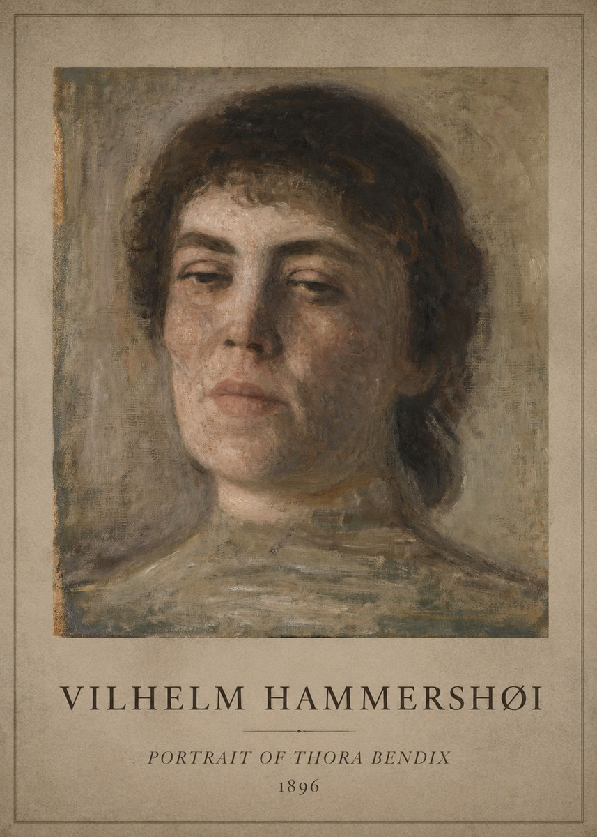 Vilhelm Hammershøi Portrait of Thora Bendix No1 - Affiche