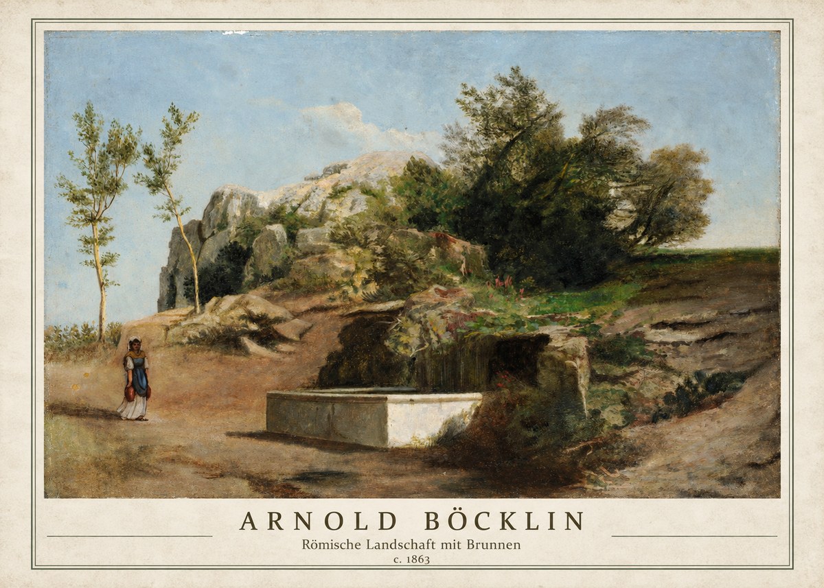 Arnold Böcklin Römische Landschaft Mit Brunnen No1 - Affiche