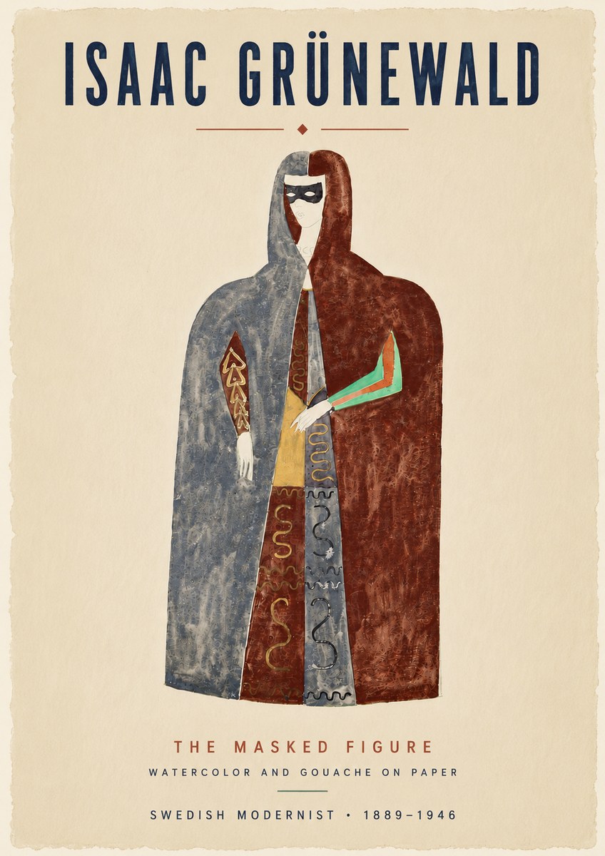 Isaac Grünewald The Masked Figure No6 - Affiche