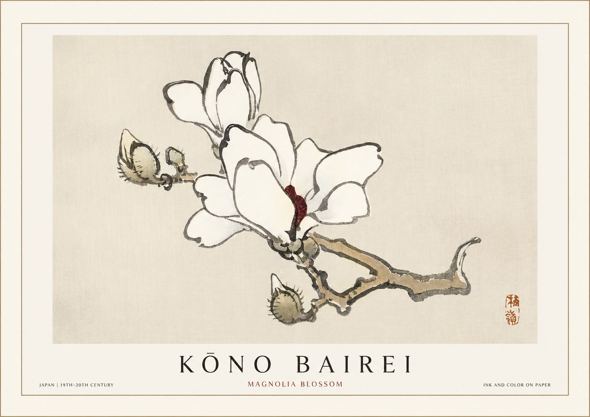 Kōno Bairei Magnolia Blossom No1 - Affiche