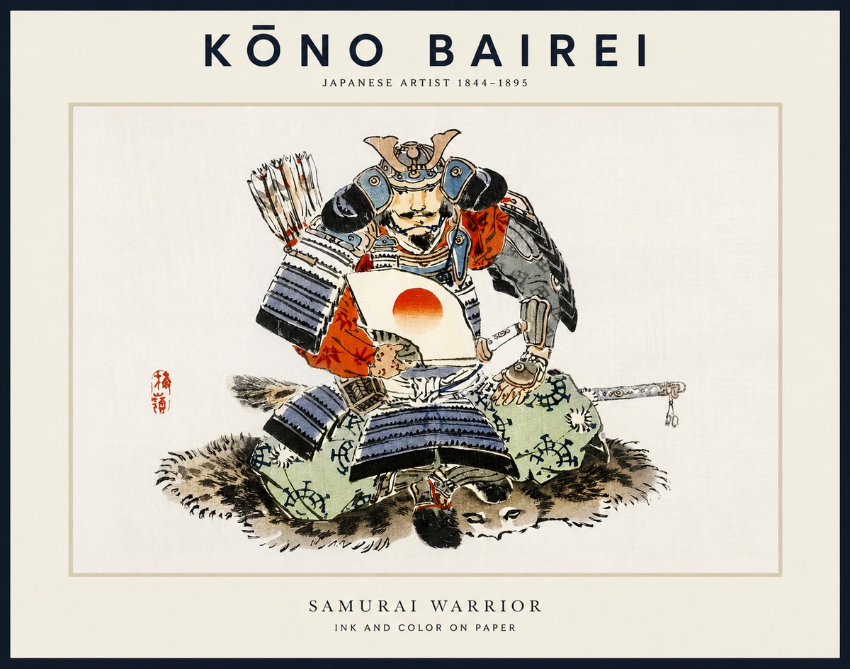 Kōno Bairei Samurai Warrior No1 - Affiche