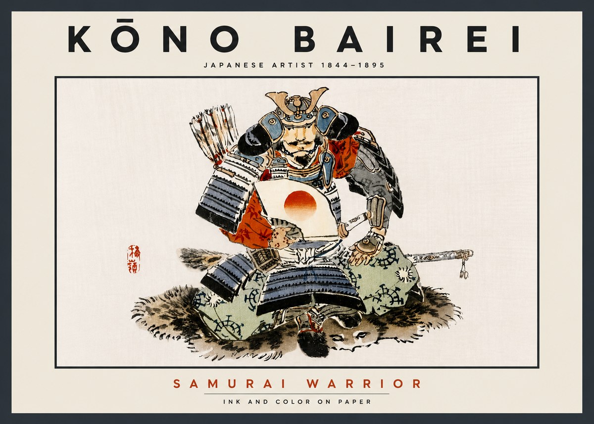 Kōno Bairei Samurai Warrior No6 - Affiche