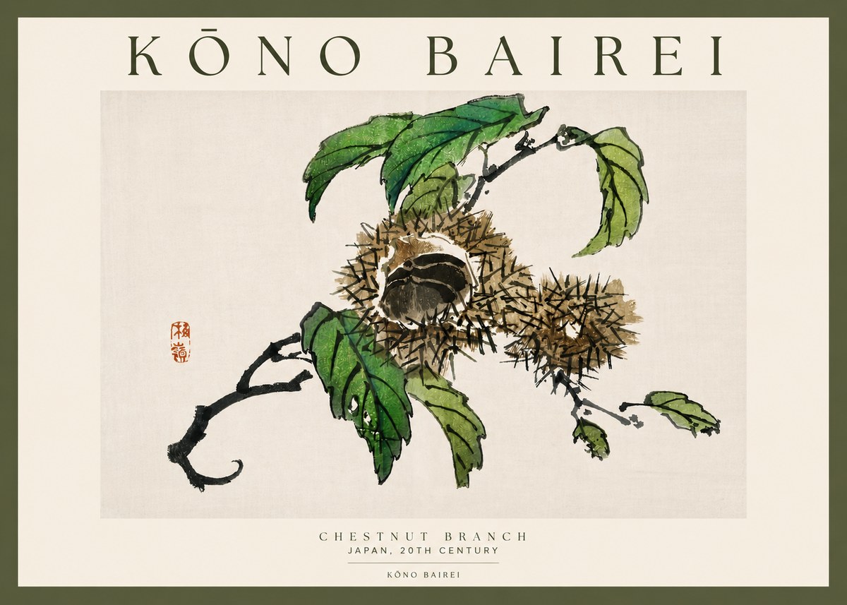 Kōno Bairei Chestnut Branch No3 - Affiche