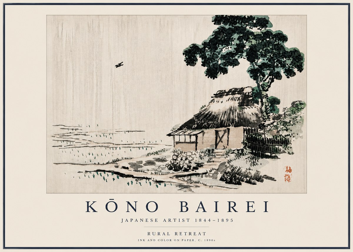 Kōno Bairei Rural Retreat No4 - Affiche