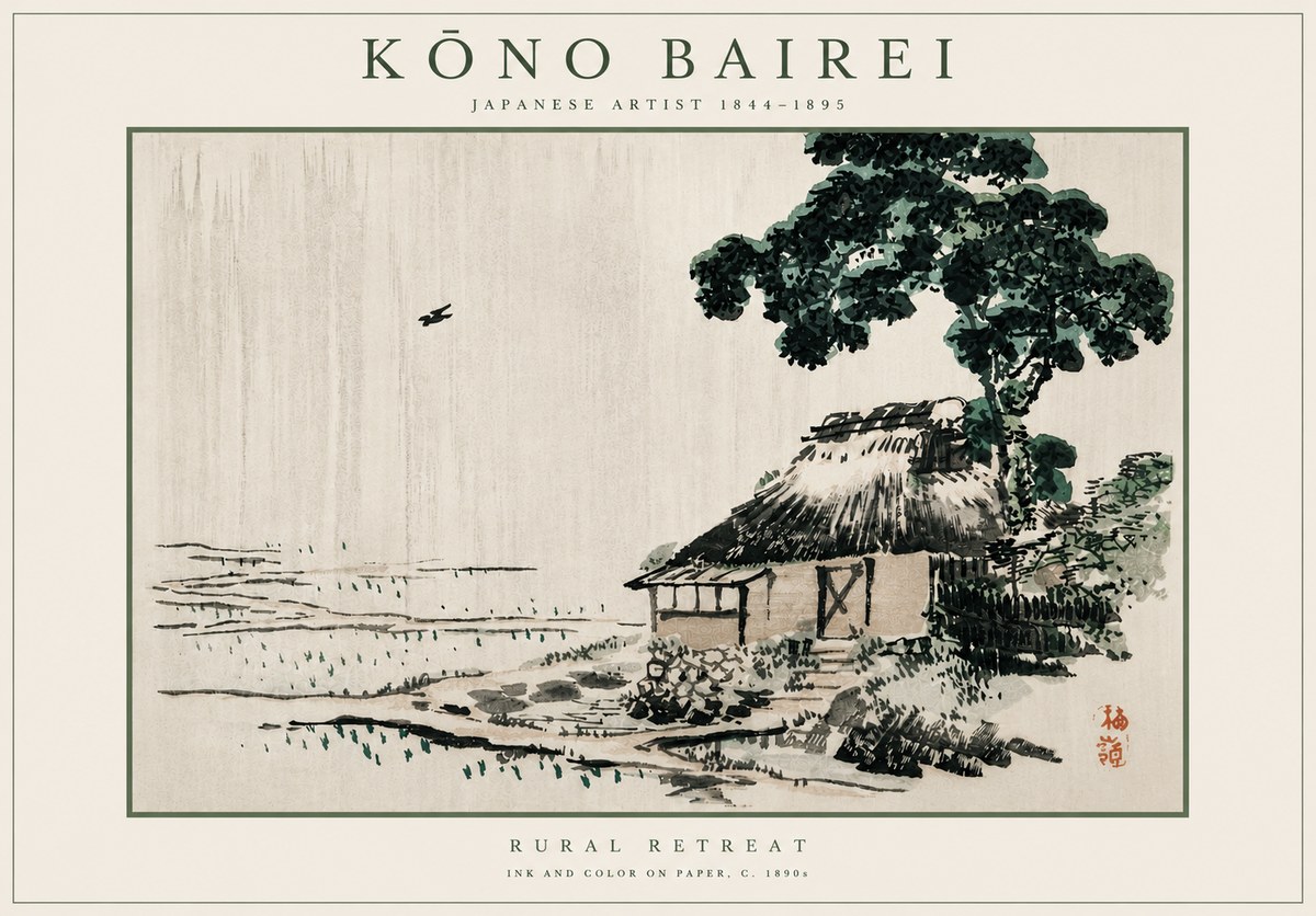 Kōno Bairei Rural Retreat No6 - Affiche