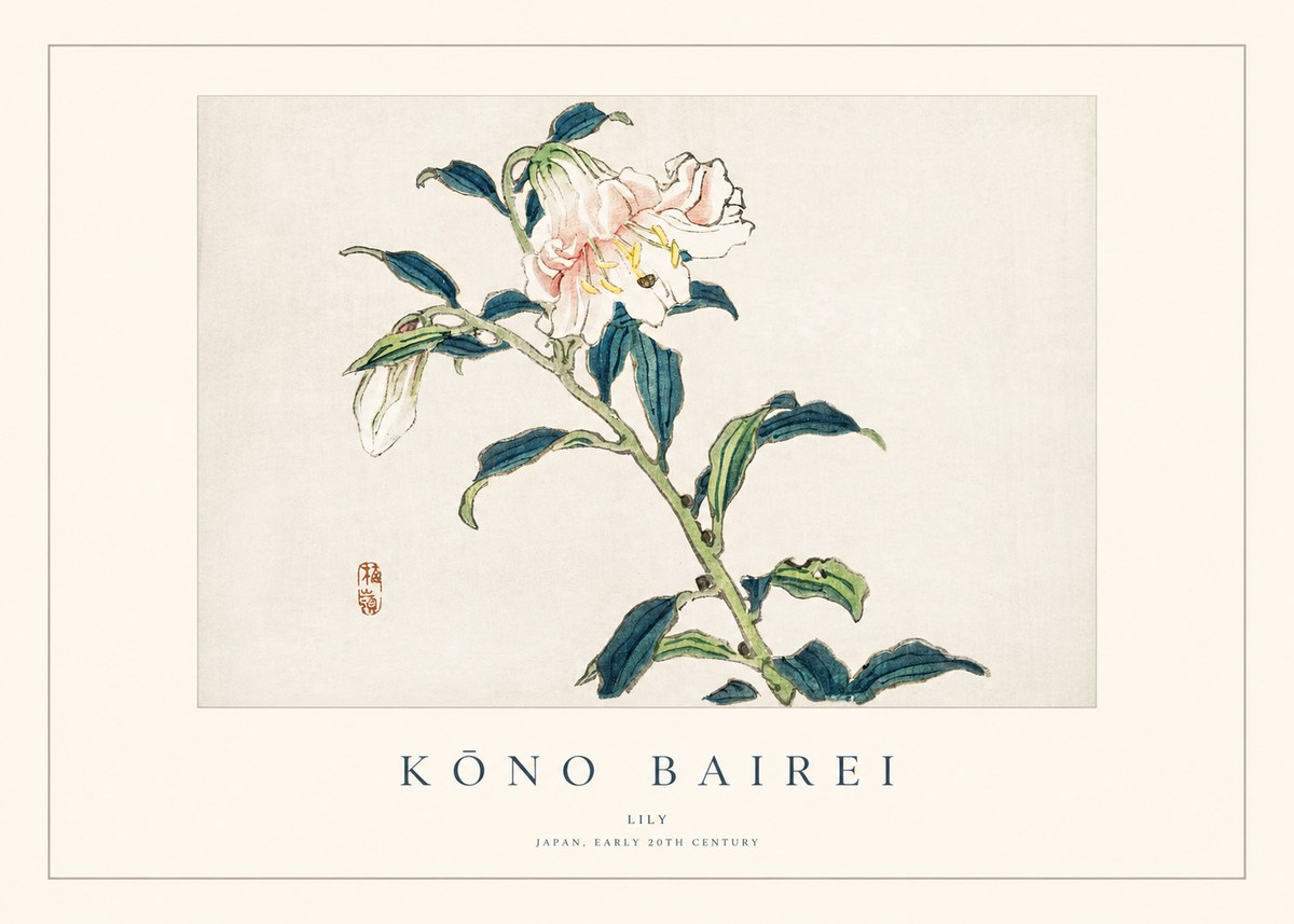 Kōno Bairei Lily No1 - Affiche