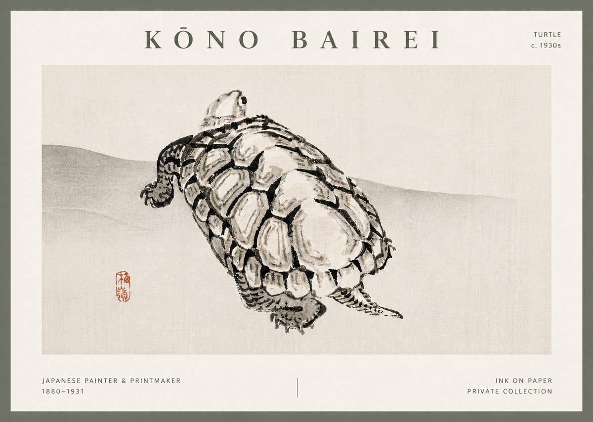 Kōno Bairei Turtle No5 - Affiche