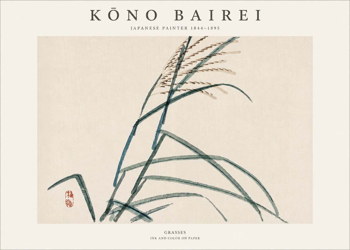 Kōno Bairei Grasses No1 - Affiche