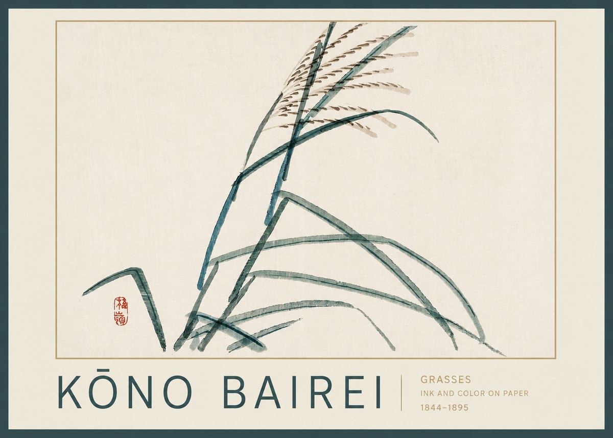 Kōno Bairei Grasses No2 - Affiche