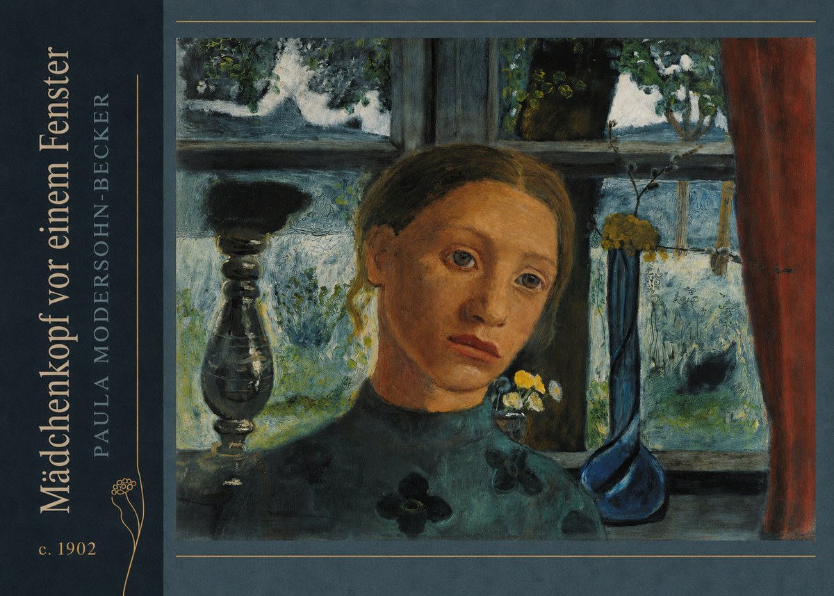Paula Modersohn-Becker Mädchenkopf Vor Einem Fenster No2 - Affiche