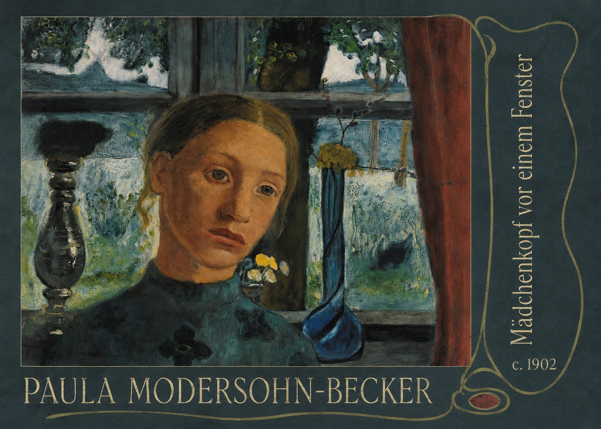 Paula Modersohn-Becker Mädchenkopf Vor Einem Fenster No5 - Affiche