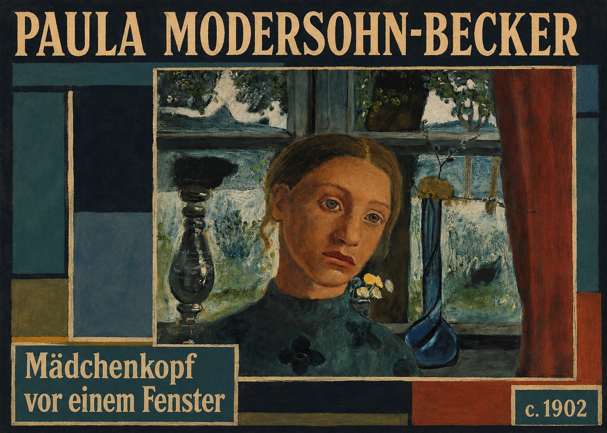 Paula Modersohn-Becker Mädchenkopf Vor Einem Fenster No6 - Affiche
