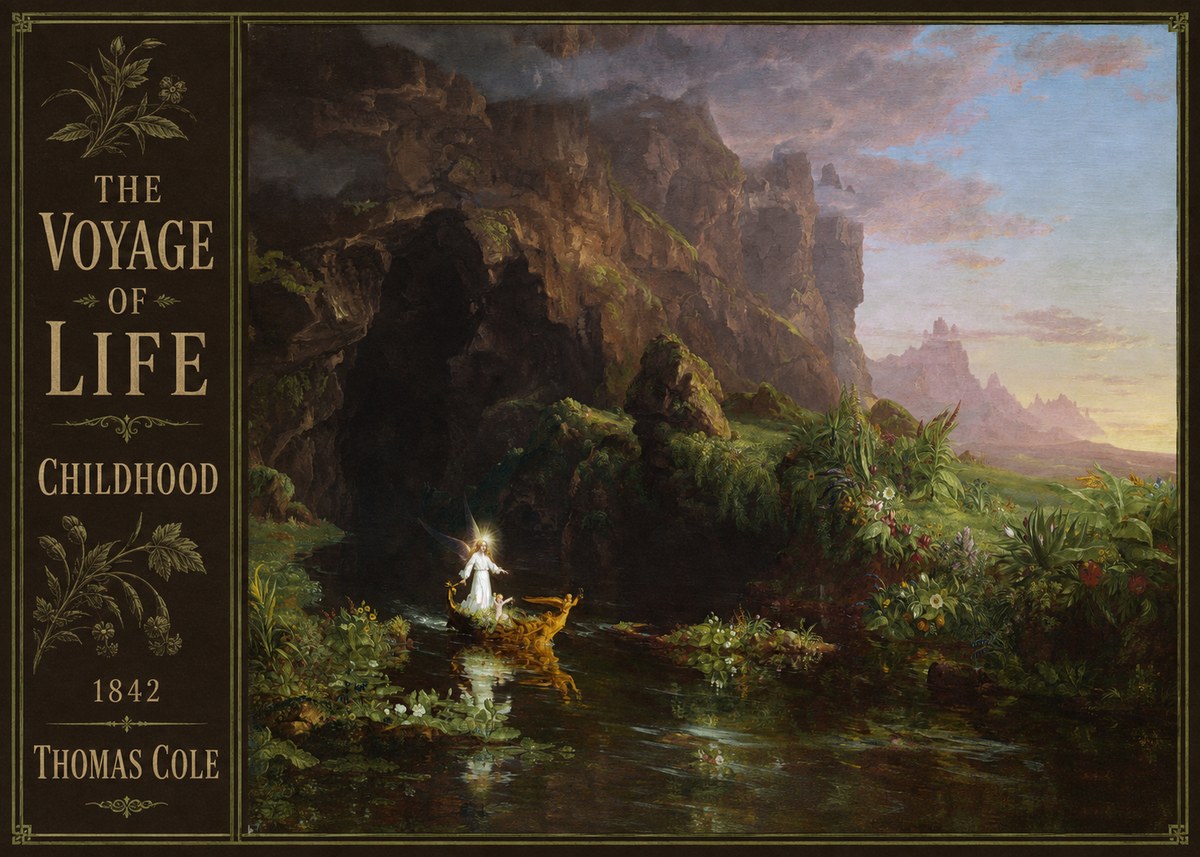 Thomas Cole The Voyage of Life: Childhood I No2 - Affiche