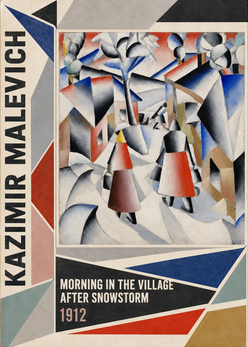 Kazimir Malevich Morning in the Village After Snowstorm No2 - Affiche