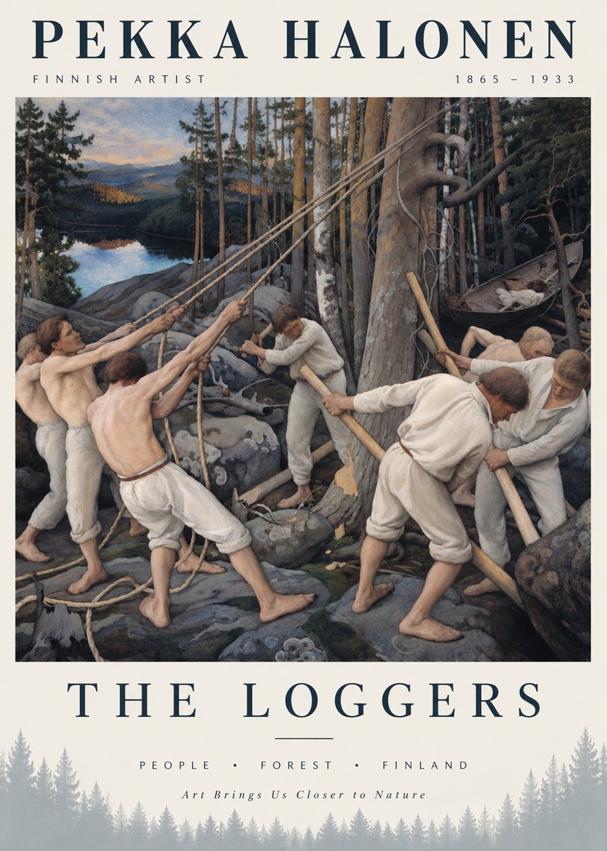 Pekka Halonen The Loggers No3 - Affiche