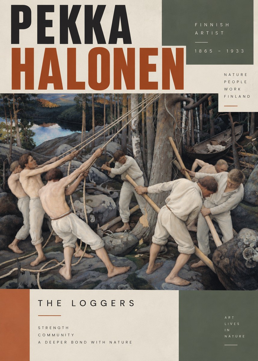 Pekka Halonen The Loggers No4 - Affiche
