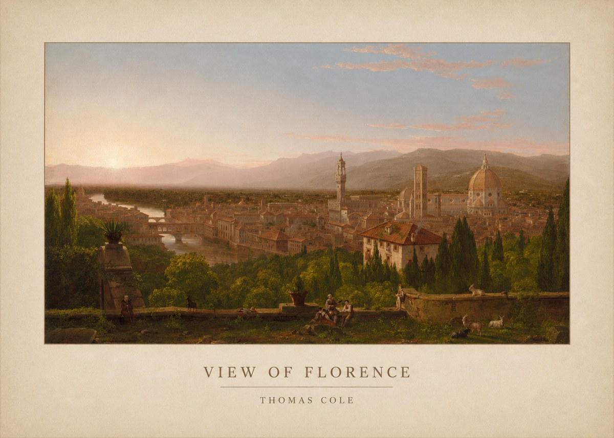 Thomas Cole View of Florence No3 - Affiche