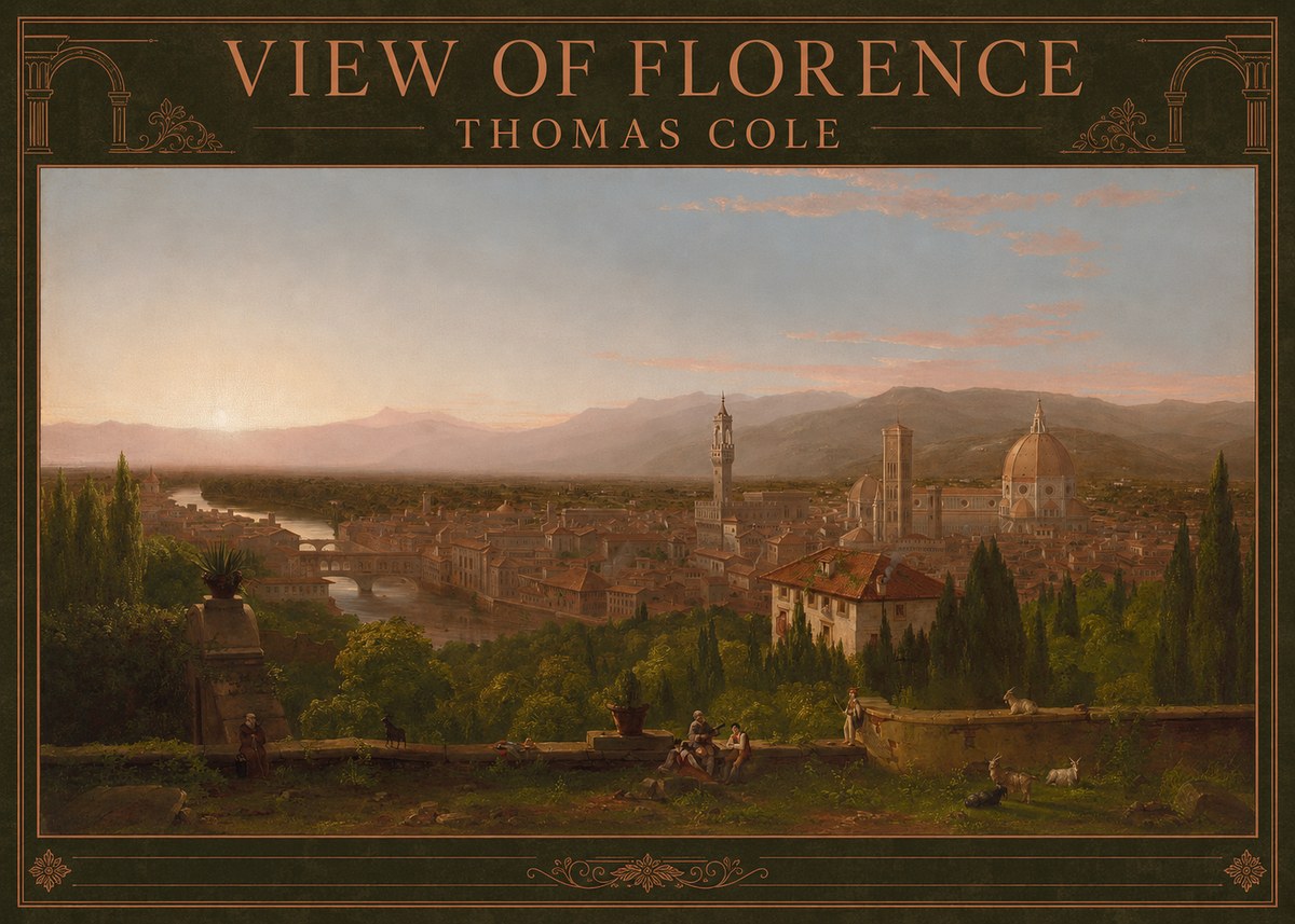 Thomas Cole View of Florence No4 - Affiche