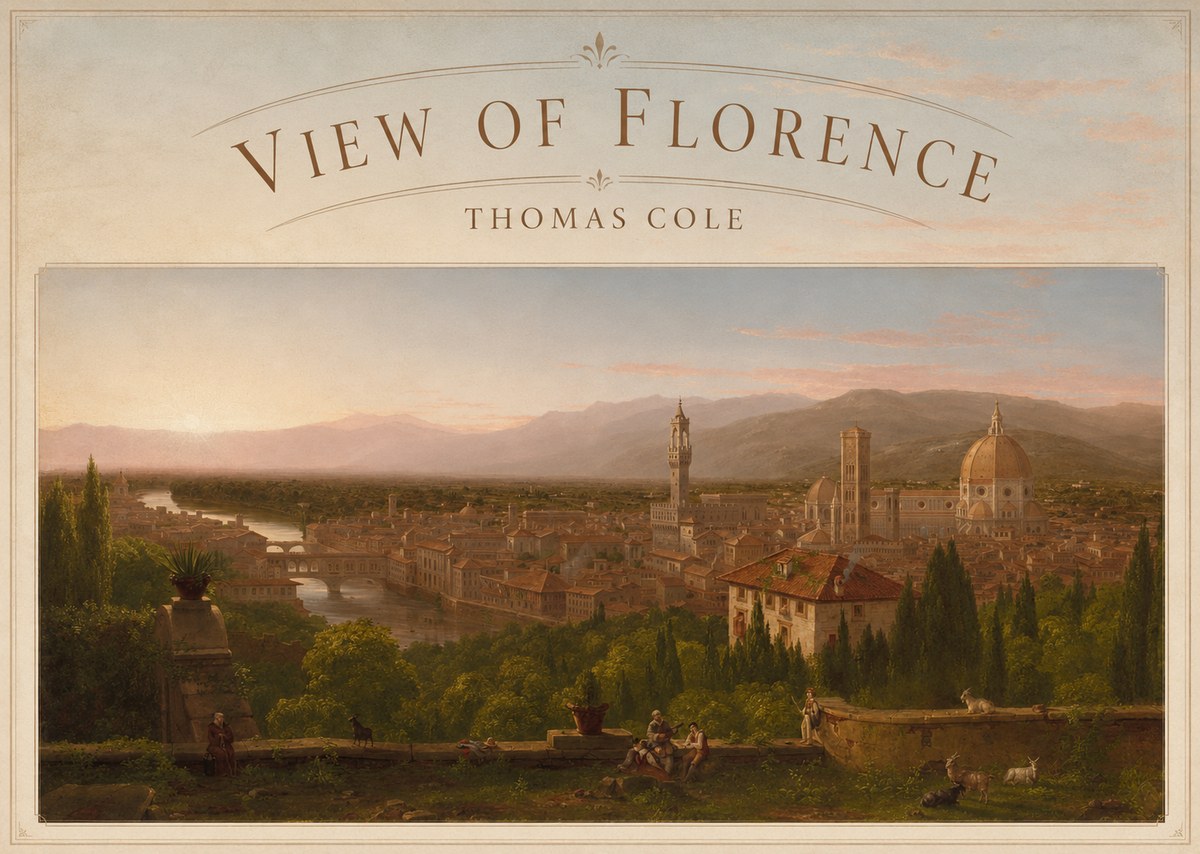 Thomas Cole View of Florence No5 - Affiche
