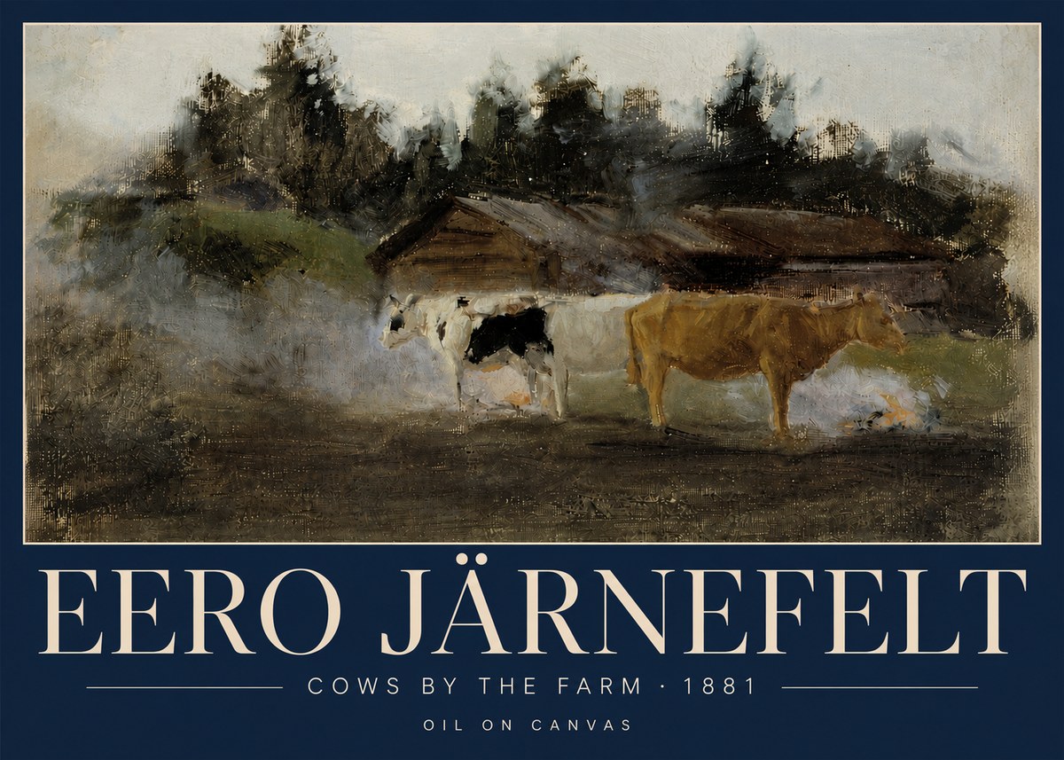 Eero Järnefelt Cows by the Farm · 1881 No5 - Affiche