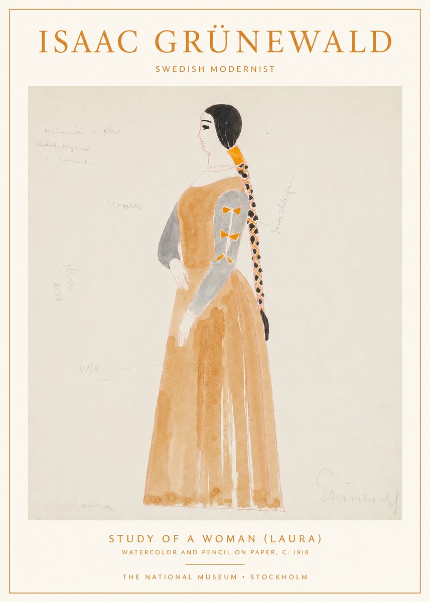 Isaac Grünewald Study of a Woman (Laura) No1 - Affiche