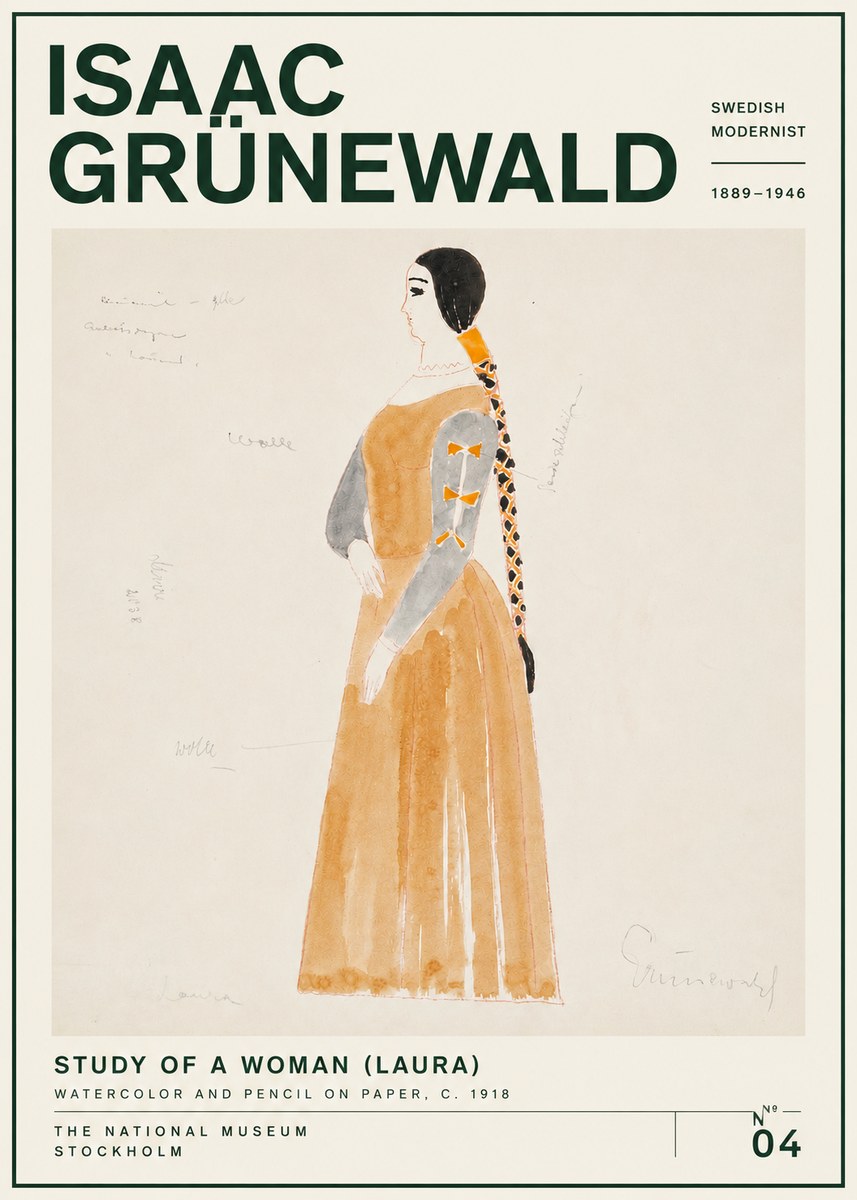 Isaac Grünewald Study of a Woman (Laura) No4 - Affiche