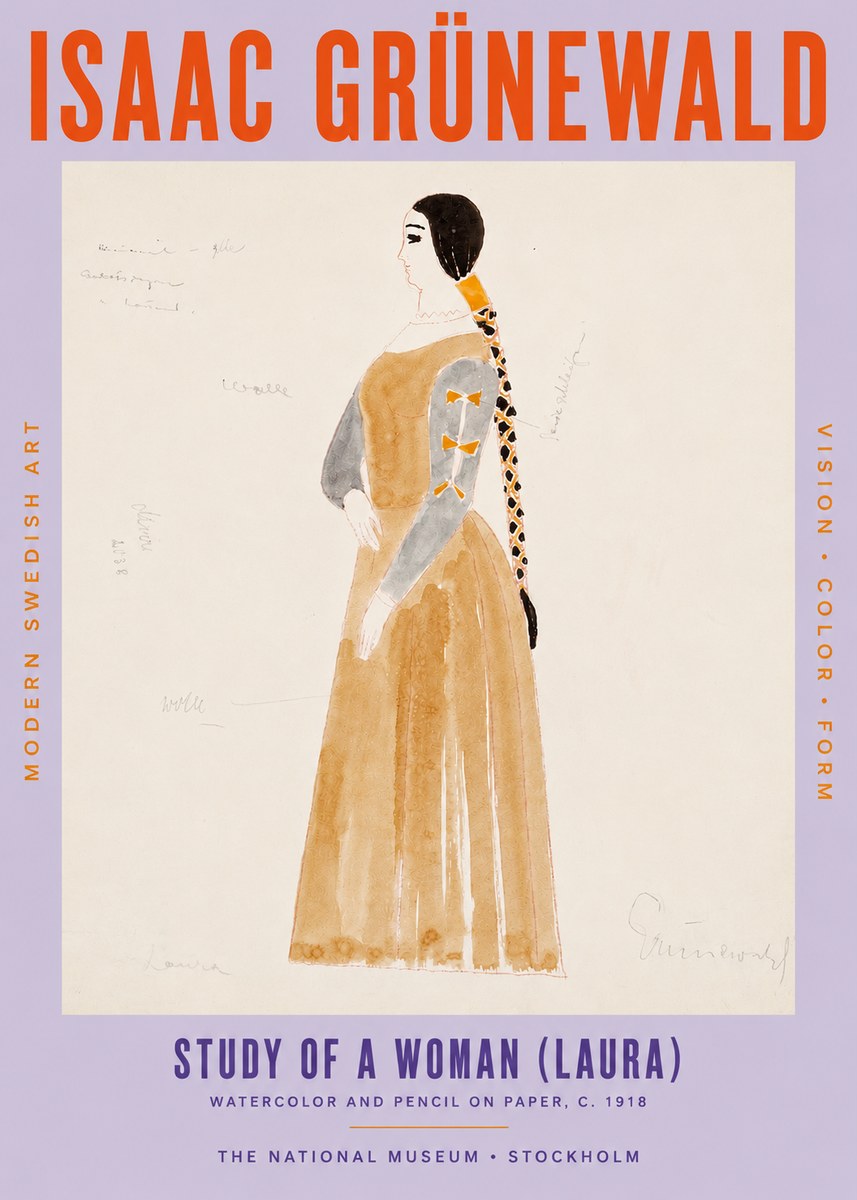 Isaac Grünewald Study of a Woman (Laura) No5 - Affiche