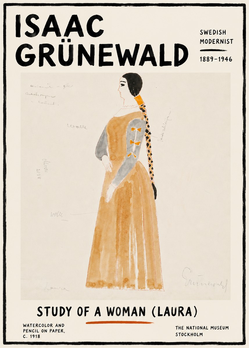Isaac Grünewald Study of a Woman (Laura) No6 - Affiche