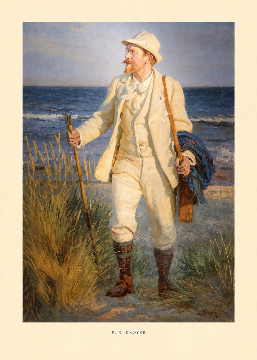 P.S. Krøyer Self-portrait by the Beach No6 - Affiche