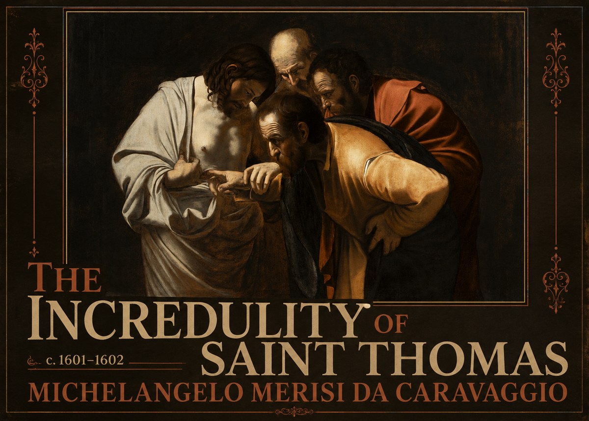 Michelangelo Merisi da Caravaggio The Incredulity of Saint Thomas III No3 - Affiche