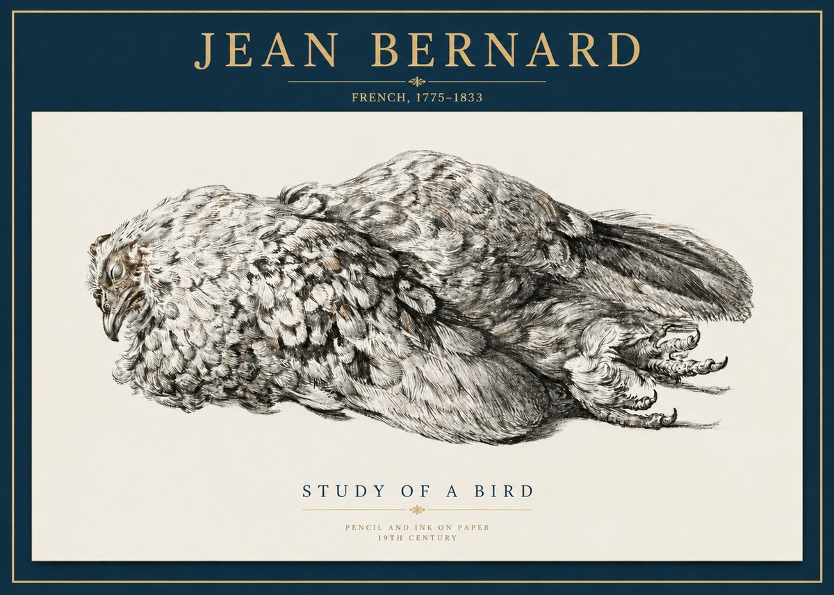 Jean Bernard Study of a Bird I No5 - Affiche