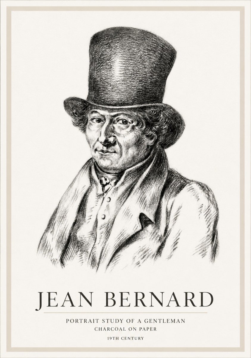 Jean Bernard Portrait Study of a Gentleman No1 - Affiche