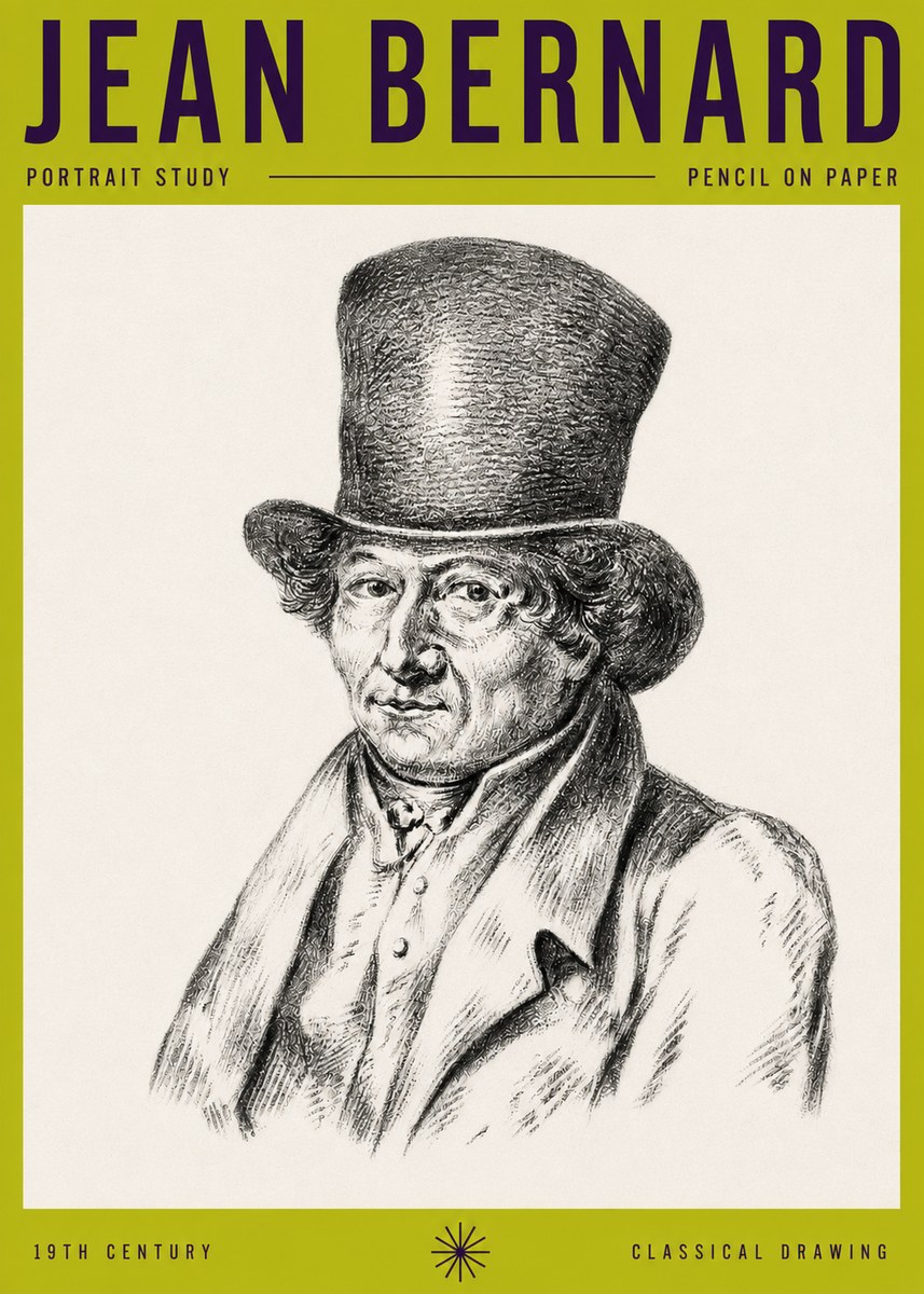 Jean Bernard Portrait Study of a Gentleman No5 - Affiche