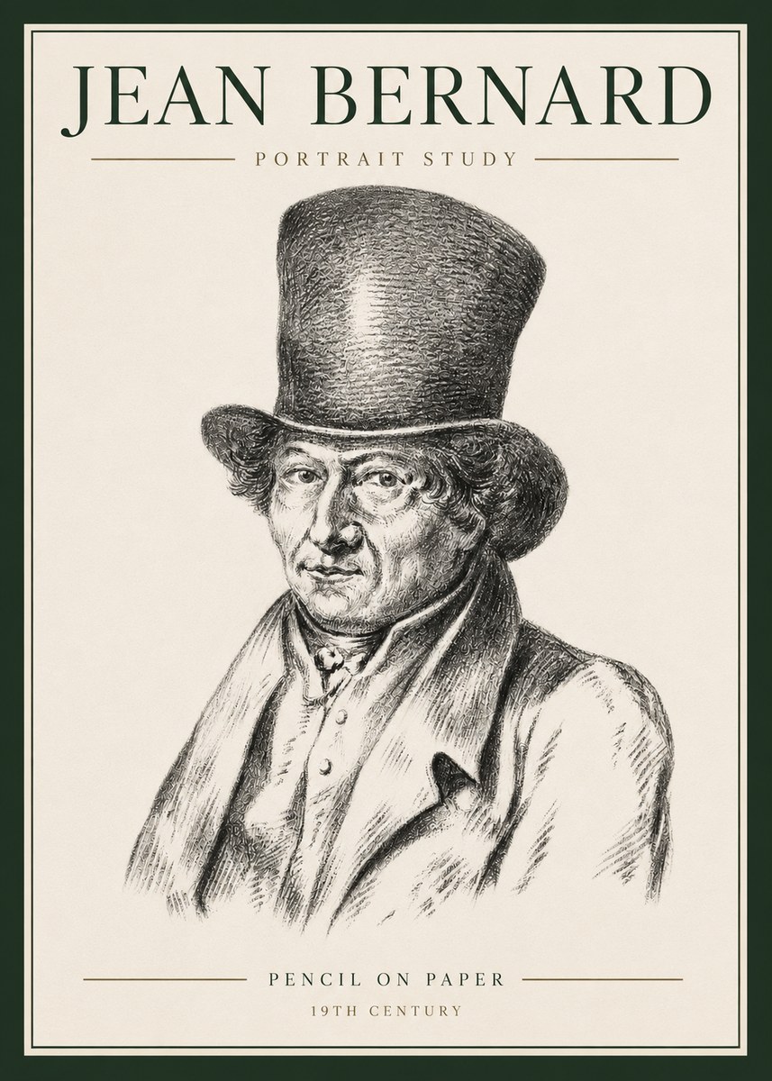 Jean Bernard Portrait Study of a Gentleman No6 - Affiche