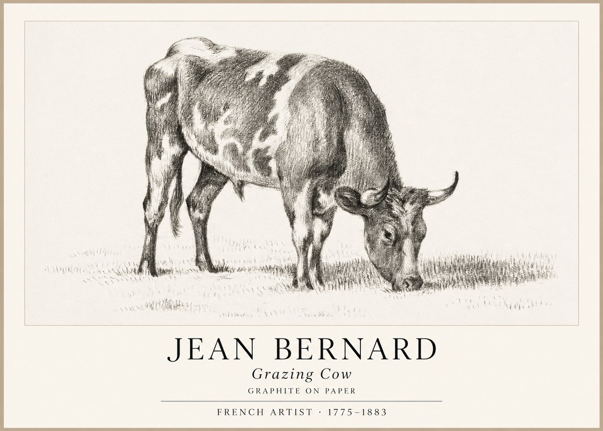 Jean Bernard Grazing Cow I No1 - Affiche