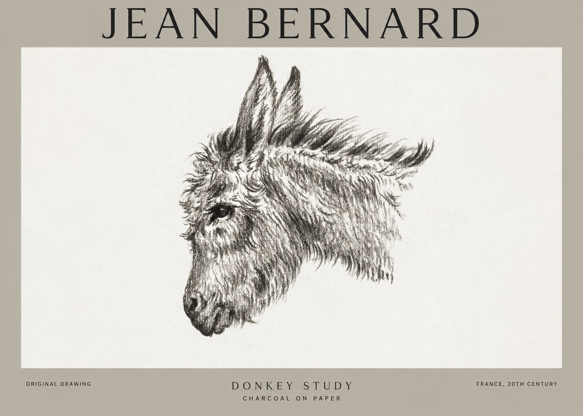 Jean Bernard Donkey Study I No1 - Affiche
