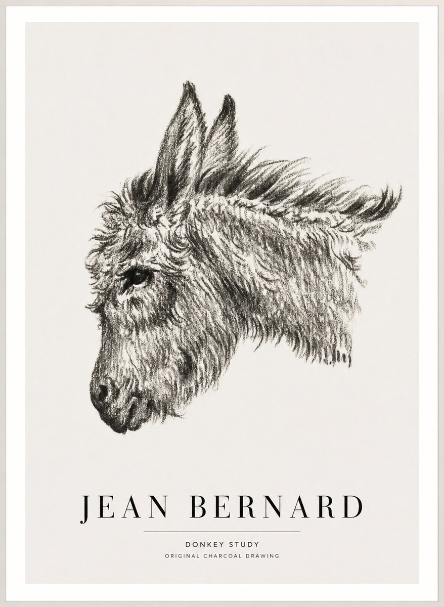 Jean Bernard Donkey Study I No3 - Affiche