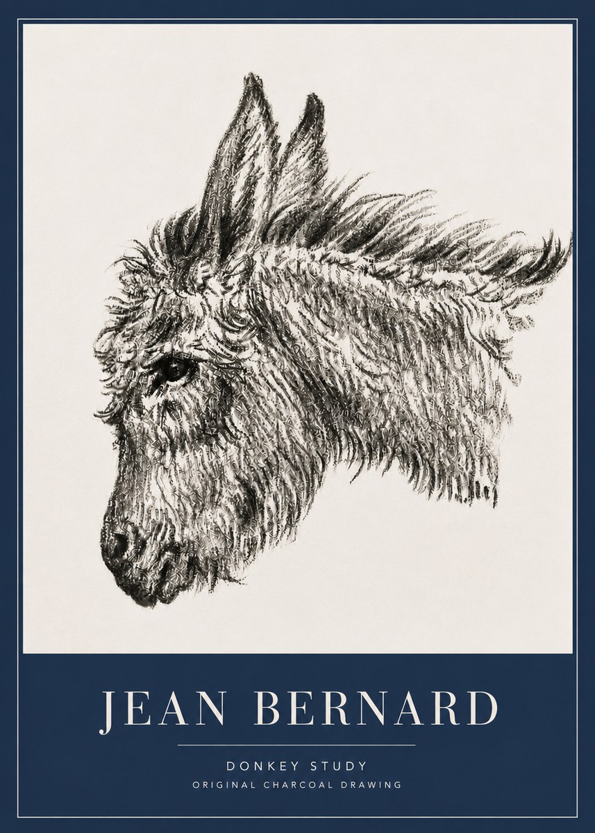 Jean Bernard Donkey Study I No5 - Affiche