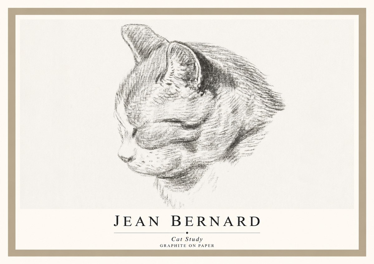 Jean Bernard Cat Study I No1 - Affiche