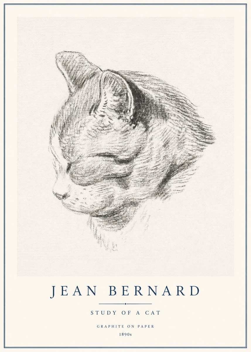 Jean Bernard Cat Study I No3 - Affiche