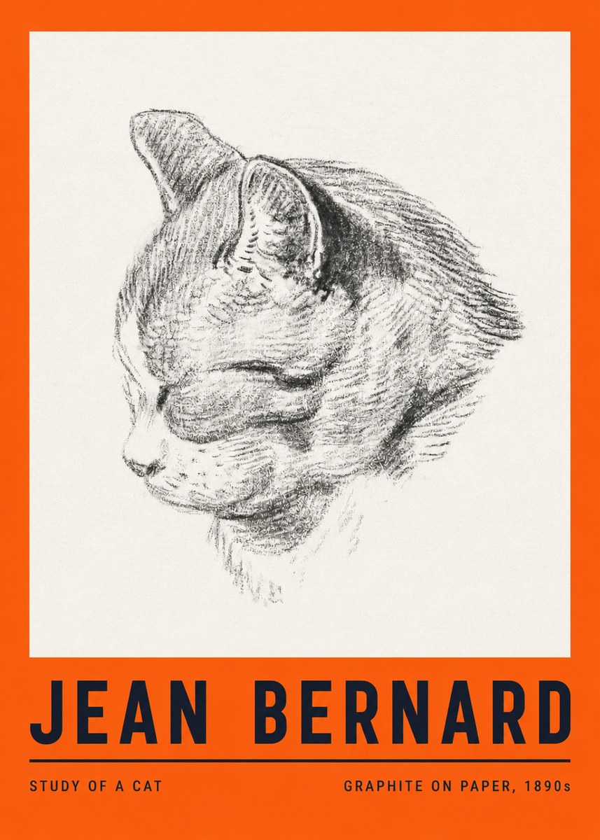 Jean Bernard Cat Study I No4 - Affiche