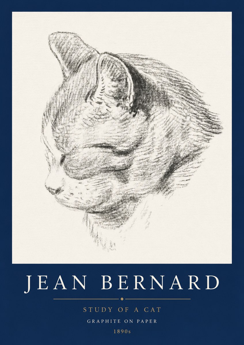 Jean Bernard Cat Study I No5 - Affiche