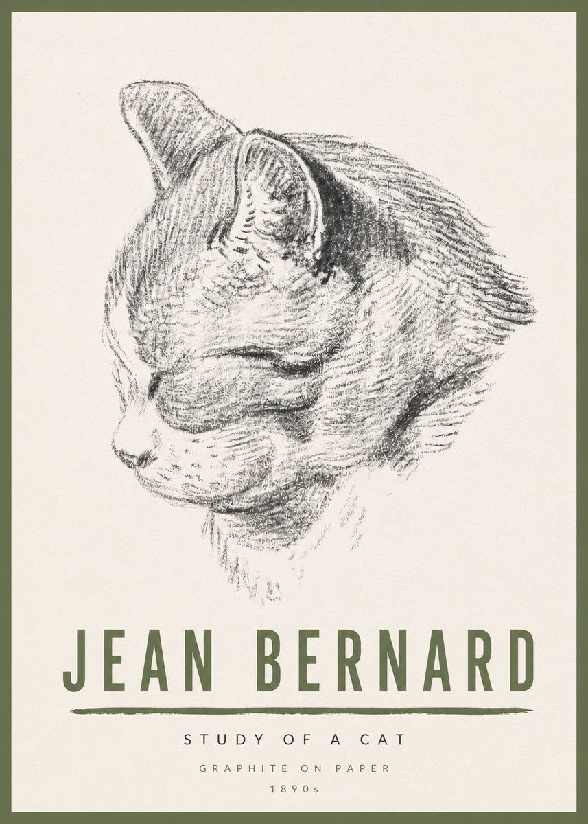 Jean Bernard Cat Study I No6 - Affiche