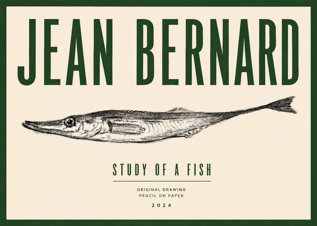Jean Bernard Study of a Fish I No6 - Affiche