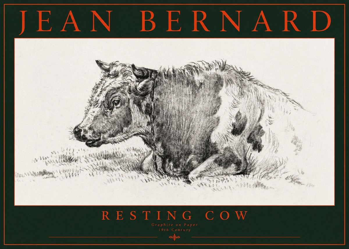 Jean Bernard Resting Cow I No2 - Affiche