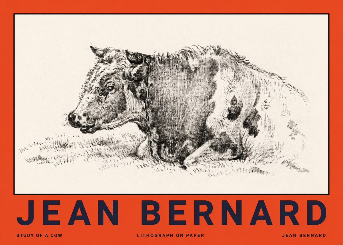 Jean Bernard Resting Cow I No4 - Affiche