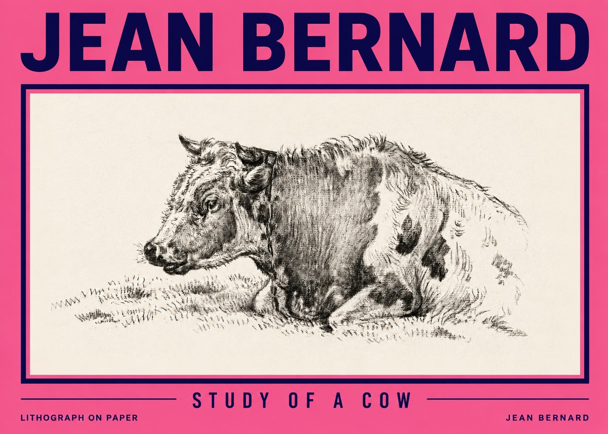 Jean Bernard Resting Cow I No6 - Affiche
